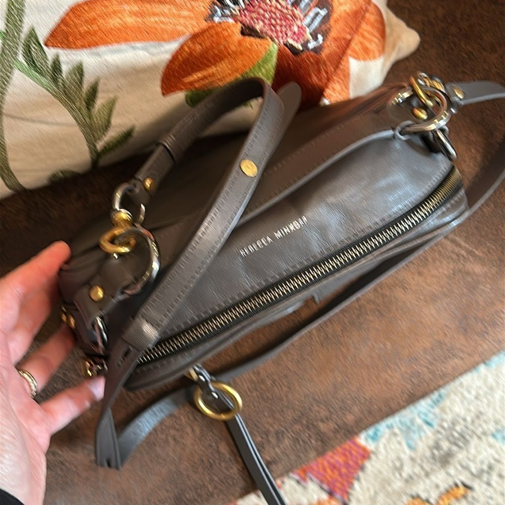 REBECCA MINKOFF CROSSBODY LEATHER JETT BOXY BAG STUDS CARGO RINGS CLASPS NWOT - Picture 6 of 17